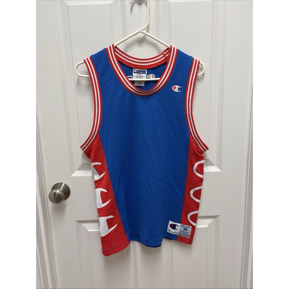 Champion logo‎ DETROIT PISTONS BLANK Jersey mens size 36 BLANK NBA